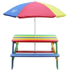 AXI - Table de pique-nique pour enfants nick avec parasol arc-en-ciel
