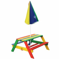 AXI - Table de pique-nique pour enfants nick avec parasol arc-en-ciel