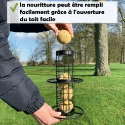 BB LOISIR - Mangeoire oiseaux extérieur à suspendre pour oiseaux sauvages pour jardin balcon distributeur de nourriture«34717 nourri-silo»