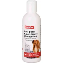 BEAPHAR - Shampooing antiparasitaire chien et chat Anti-puces et tiques : 200 ml
