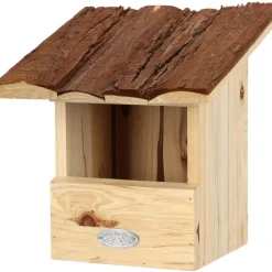 BEST FOR BIRDS - Nichoir pour oiseaux avec toît en écorce rouge gorge