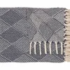 BEST MOBILIER - Mombosa - plaid - 130x180 cm - motif géométrique - en coton recyclé