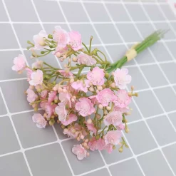 Bouquet de gypsophila artificielle - 12 tiges，fleurs roses
