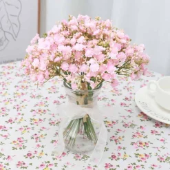 Bouquet de gypsophila artificielle - 12 tiges，fleurs roses