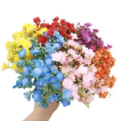 Bouquet de gypsophila artificielle - 12 tiges,fleurs bleues