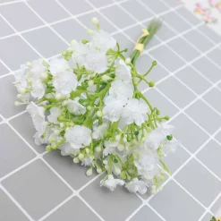 Bouquet de gypsophila artificielle - 12 tiges, ， fleurs blanches
