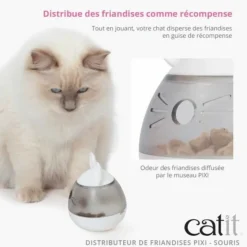 CAT IT - Distributeur de friandises pour chat - catit - pixi - design oreilles de souris - blanc