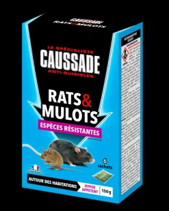 CAUSSADE - Caussade anti rats & mulots - efficacité radicale - lieux sec - 6 sachets céréales - prêt à l'emploi - 150g carmuc150n