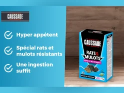 CAUSSADE - Caussade anti rats & mulots - efficacité radicale - lieux sec - 6 sachets céréales - prêt à l'emploi - 150g carmuc150n