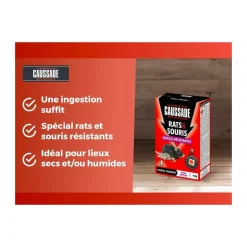 CAUSSADE - Caussade anti rats & souris - efficacité radicale - lieux secs & humides - 10 sachets pâtes fluorescents - 150g - carsptfluo150