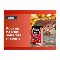 CAUSSADE - Caussade anti rats & souris - efficacité radicale - lieux secs & humides - 10 sachets pâtes fluorescents - 150g - carsptfluo150