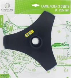 CENTRALE BRICO - Lame acier 3 dents évidées pour débroussailleuse, dimensions coupe: 255mm