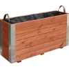 CERLAND - Bac à fleurs en bois lasuré 100 x 30 x 50 cm bambou