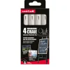 CHALK MARKER - Lot 4 Marqueurs craie moyen blanc - Pointe ogive moyenne 1,8 à 2,5 mm