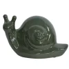 CHEMIN DE CAMPAGNE - Escargot en céramique émaillée verte 25 x 14.5 x 15 cm