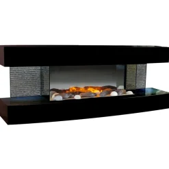 Chemin'arte cheminée électrique design 2000w noir - lounge noire