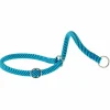 Collier semi-étranglé pour chiens sport extreme cs13/60, longe en nylon robuste, ajustable, azur-bleu