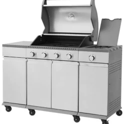 COOKINGBOX - Barbecue a gaz - cooking box - brisbane - cuisine inox - 142 x 57 x 112 cm - gris
