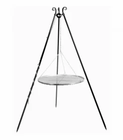 COOKKING - Grille de barbecue suspendue à un trépied, 50cm de diamètre, pliable, cookking, 21010