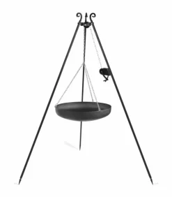 COOKKING - Wok suspendu sur trépied, acier naturel, manivelle inclue, cookking, 111021