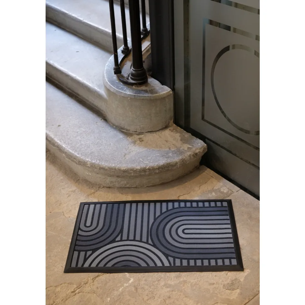 CORYL - Tapis Swing arcs gris 76x46cm