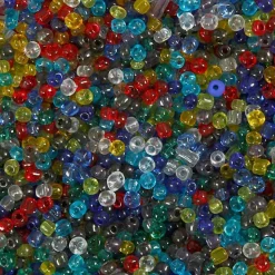 CREOTIME - Perles rocaille multicolores transparent ø 4 mm - 130 g