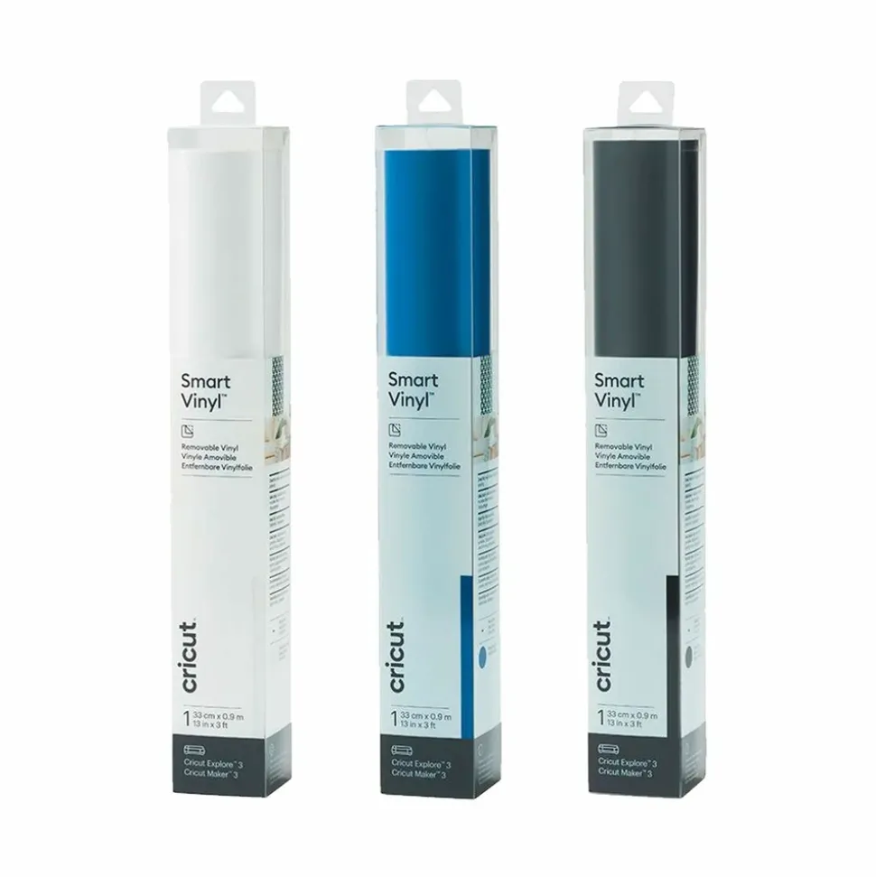 CRICUT - 3 vinyles amovibles 91 x 33 cm - bleu, blanc, noir