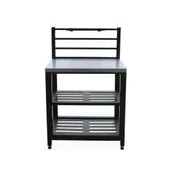 Cuisine extérieure en acier l80cm avec 2 étagères de rangement