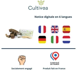 Cultivea le kit petit potager de 10 graines herbes aromatiques - basilic, thym, aneth, coriandre, menthe, sauge