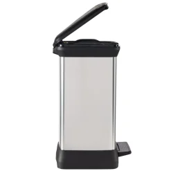 CURVER - Poubelle duo à pédale deco 10l+18l argenté