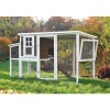 DADU - Poulailler Aspen en bois noir et blanc avec pondoir - 198x76x104 cm