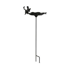 DÉCORATION D'AUTREFOIS - Abreuvoir oiseau ange sur pied fonte fonte marron - décoration d'autrefois
