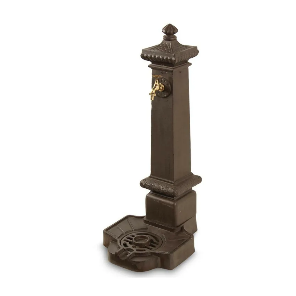 DÉCORATION D'AUTREFOIS - Fontaine de jardin aluminium marron - décoration d'autrefois