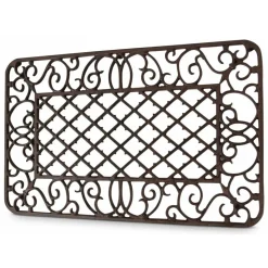 DÉCORATION D'AUTREFOIS - Paillasson rectangulaire fonte fonte marron - décoration d'autrefois