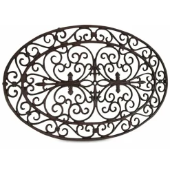 DÉCORATION D'AUTREFOIS - Paillasson ovale fonte fonte marron - décoration d'autrefois
