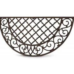 DÉCORATION D'AUTREFOIS - Paillasson demi-lune fonte fonte marron - décoration d'autrefois