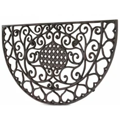 DÉCORATION D'AUTREFOIS - Paillasson demi-lune fonte fonte marron - décoration d'autrefois