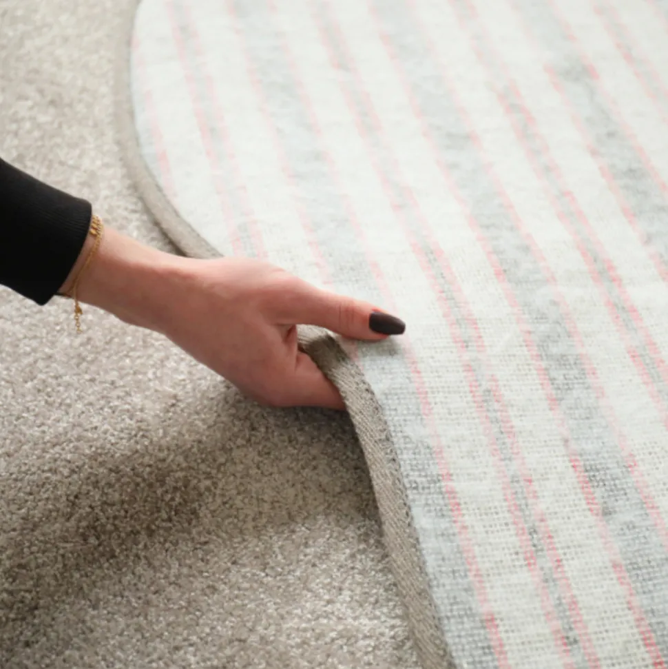DÉCOWEB - Tapis contemporain de forme organique - influence - grège clair - 200 x 300 cm