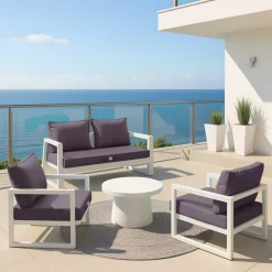 DECO ARTS - Coussins pour salon de jardin déhoussable 60x70cm gris carbone