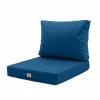 DECO ARTS - Coussins pour salon de jardin déhoussable 50x60cm bleu pétrole