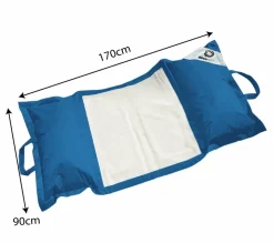 DECO ARTS - Pouf piscine en polyester 170x90 cm bleu pétrole