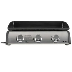 DELTA IMPORT - Livoo plancha gaz 7.5kw plaque acier émaillée 62x36cm - doc277-couv