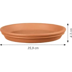 DEROMA - Soucoupe Imperméable en terre cuite Ø 35,9 x H. 4,3cm