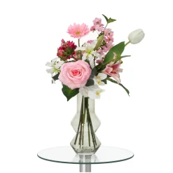 DESIGN PLANTS - Bouquet artificiel entrelacé sophie malaga rose/blanc