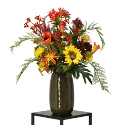 DESIGN PLANTS - Bouquet artificiel lié lié main emily porto - rouge/orange