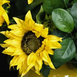 DESIGN PLANTS - Bouquet artificiel lié à la main lizzy bordeaux – jaune