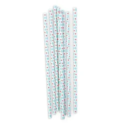 DIY - 20 pailles en papier - géométrie étoiles bleues