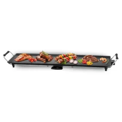 DOLCE CASA - Plancha xxl dolce casa dc-pla-90-cm antiadhésive - thermostat ajustable, 1800w poignée rembourrée, pour 8 personnes, 90 x 23cm