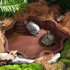DOWNYPAWS - Baignoire et bac d'alimentation - décoration pour aquarium, pour reptiles aquatiques et grimpants