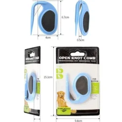 DOWNYPAWS - Ciseaux de toilettage pour chien knotting 2 articles-noir + bleu